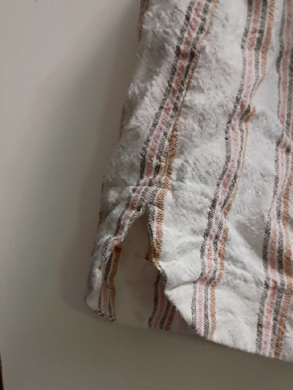 Zara Drawstring Stripe Shorts - Cream with Tan Stripes - Picture 3 of 6